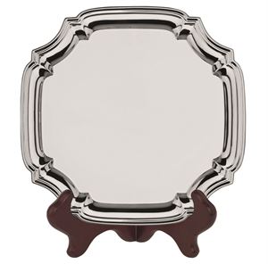 Heavy Gauge Nickel Plated Square Chippendale Tray  - S7