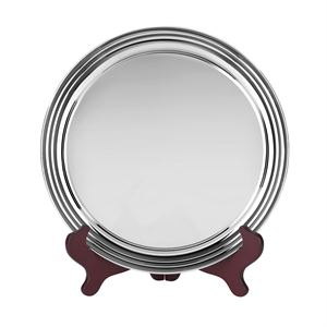 Heavy Gauge Nickel Plated Round Tray With Plain Edge - S8