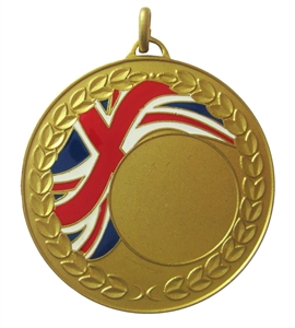 Gold Union Flag Enamel Medal (size: 50mm) - U1659