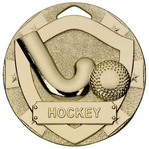 Mini Shield Hockey Medal - G775 Gold