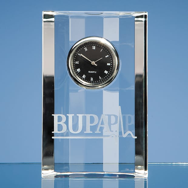 Optical Crystal Scalloped Clock - R19 | Impact Trophies