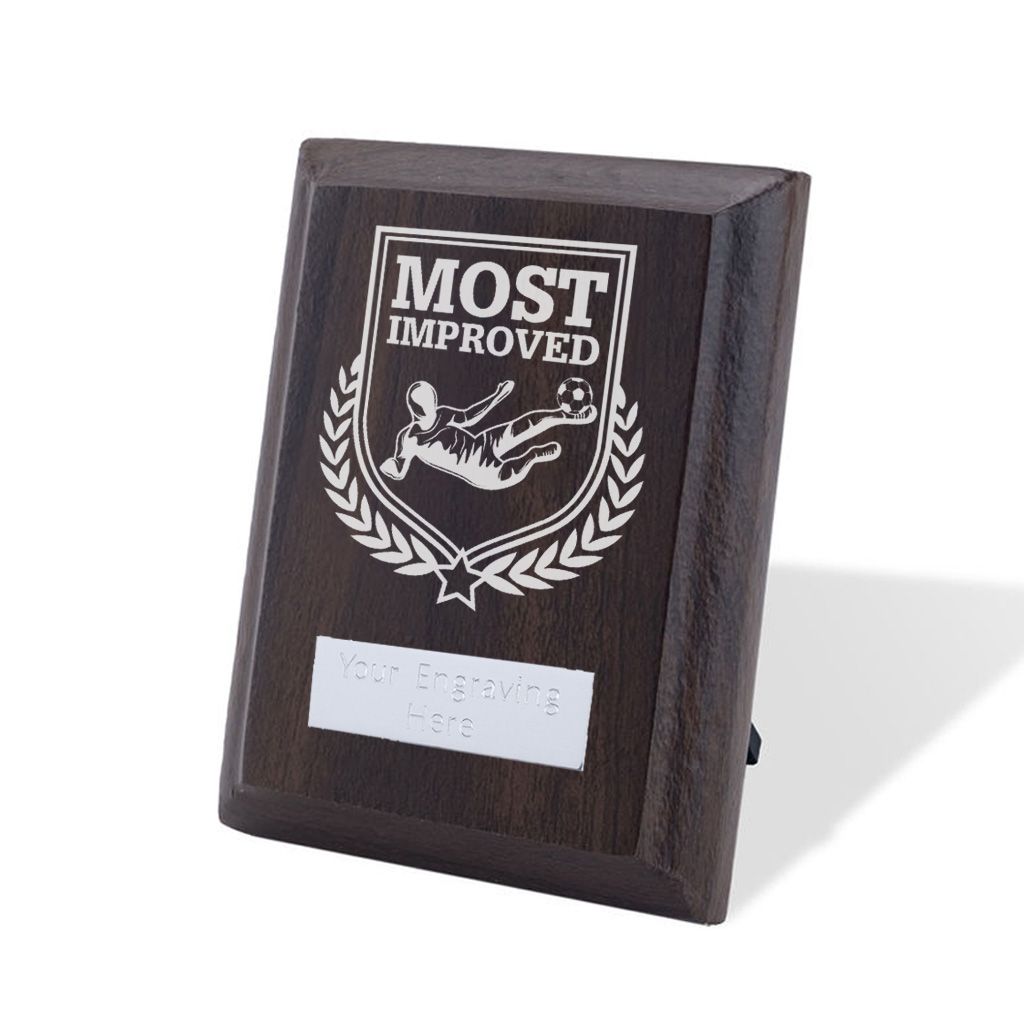Britannia Football Most Improved Player Walnut Plaque - AFFWP6-FOOT13 ...