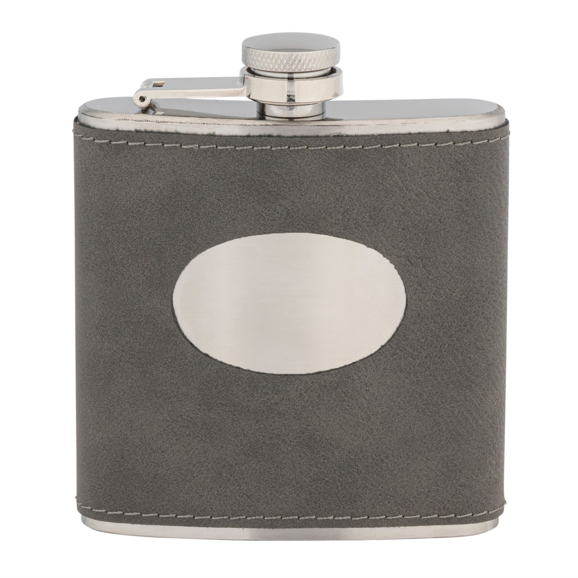 6oz Executive Oval Hip Flask Grey - HF515 | Impact Trophies