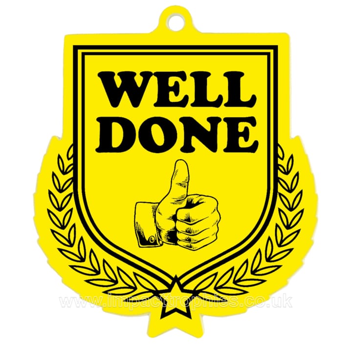 Impact Well Done Shield Medal Colour - AFMM1-WIN8/ Clr | Impact Trophies