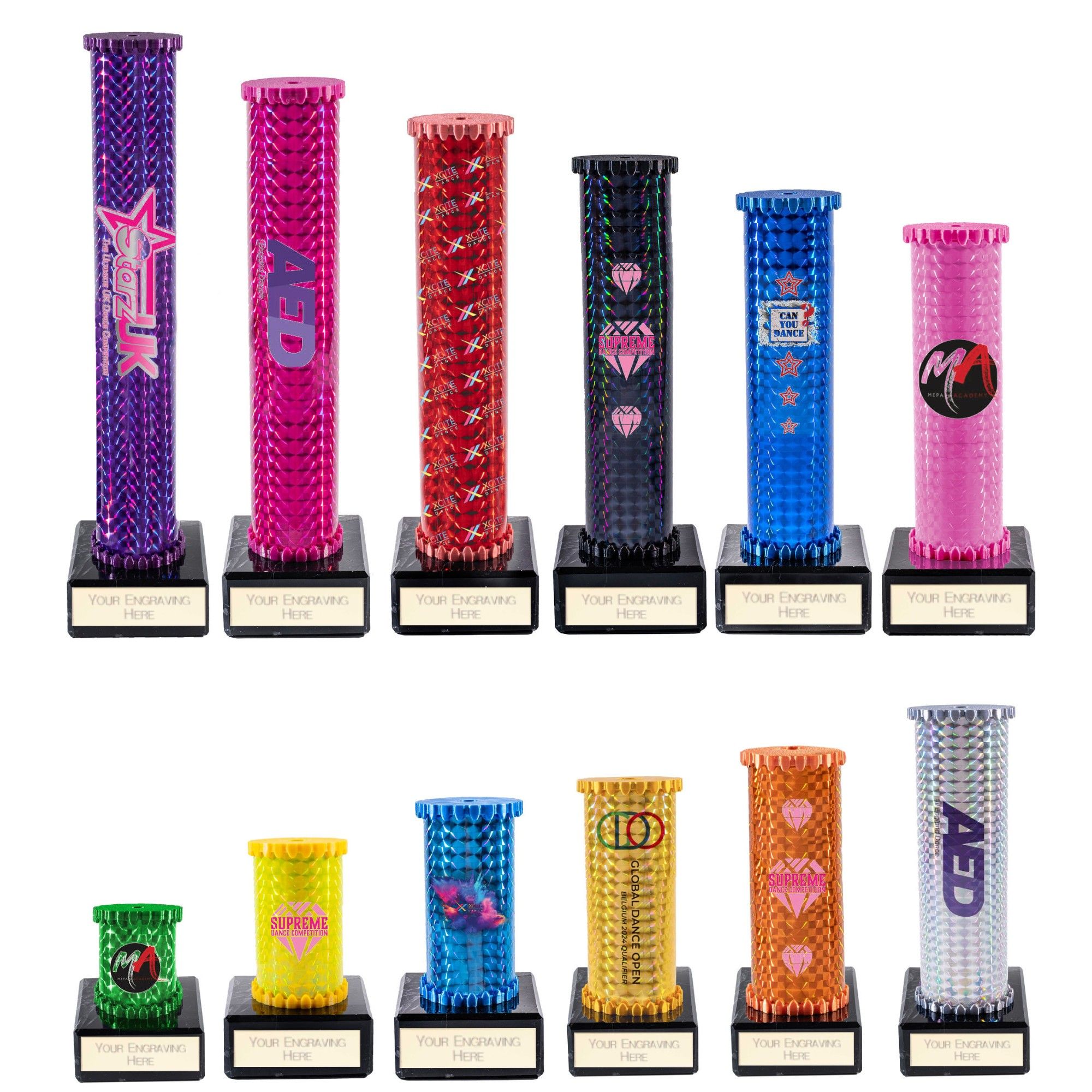 Icon Custom Printed Holographic Trophy Column Base - AFCOLHBES | Impact ...