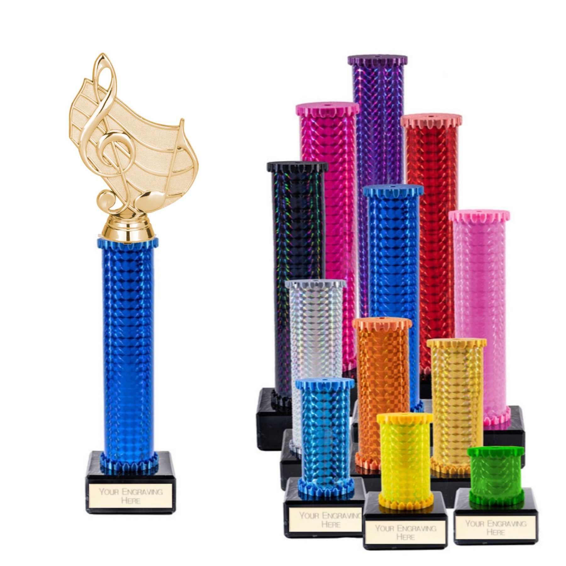 Icon Holographic Music Column Trophy - AFCOLH-FM4113A | Impact Trophies