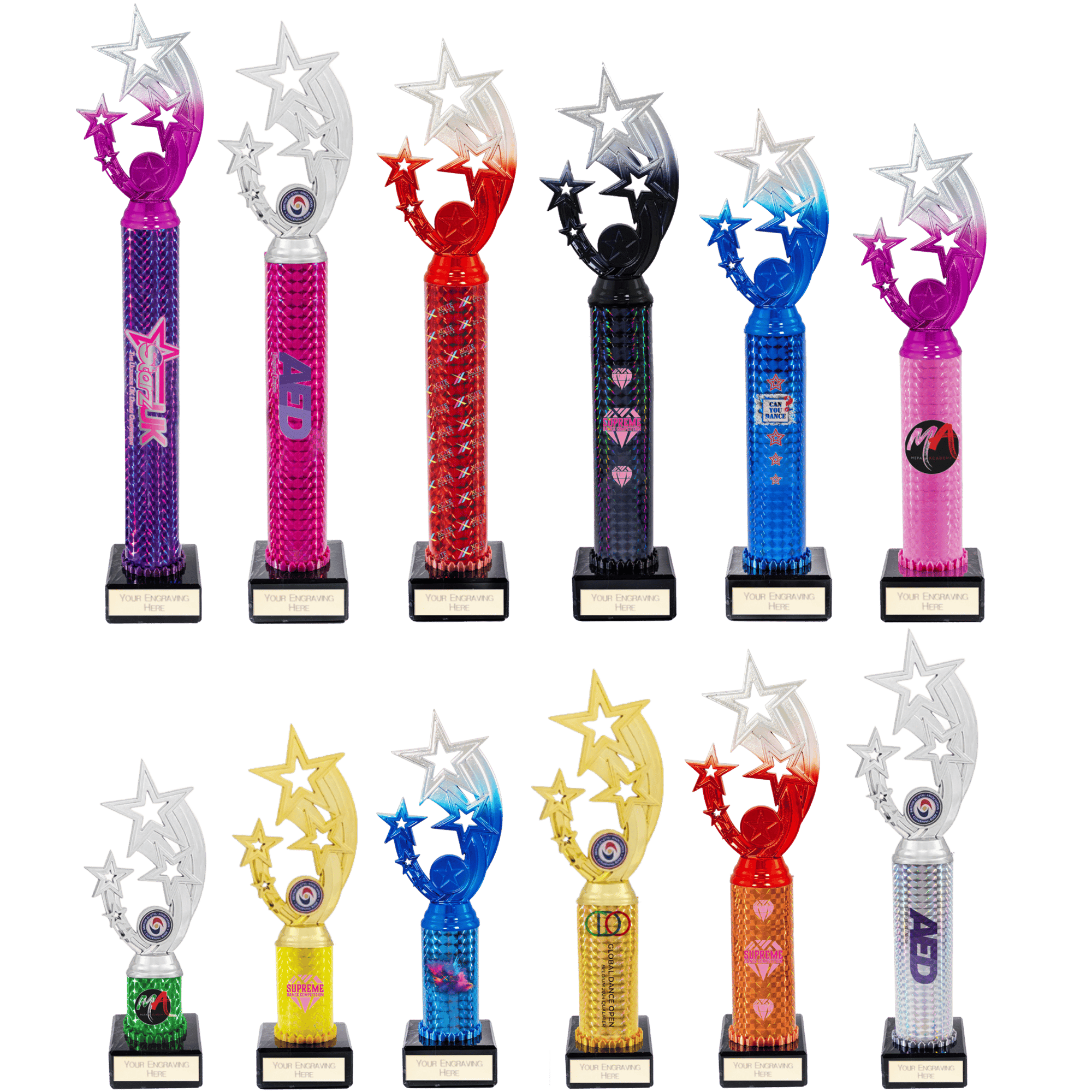Icon Custom Printed Holographic Shooting Star Column Trophy - AFCOLHBES ...
