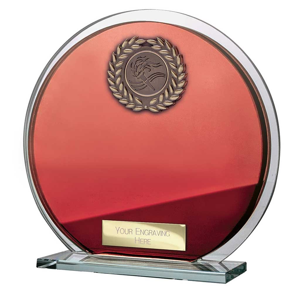 Seismic Multisport Circular Glass Award - Red & Silver- CR26574 ...
