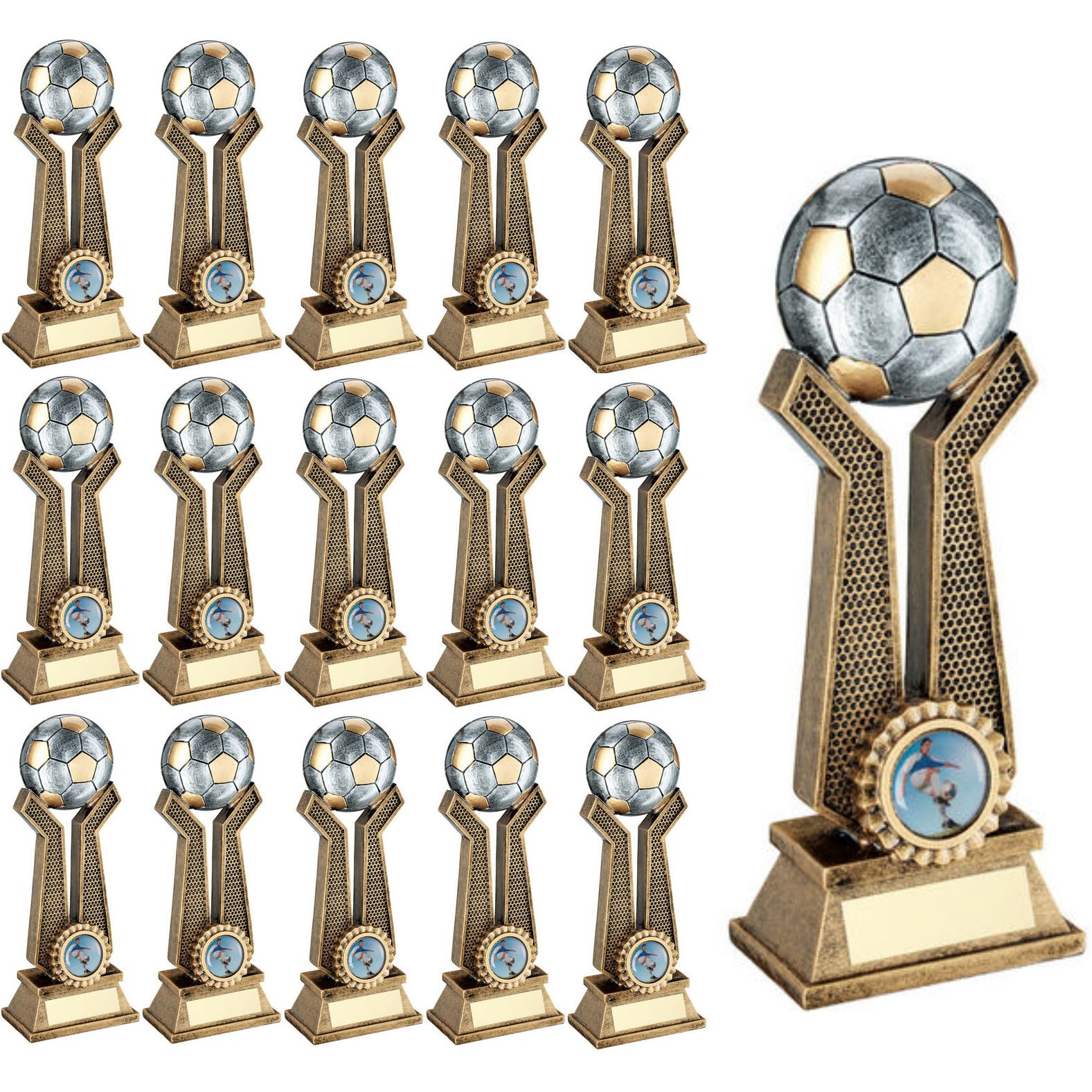 Duplus Football Trophy Squad Pack of 15 - PK15-RF341C | Impact Trophies