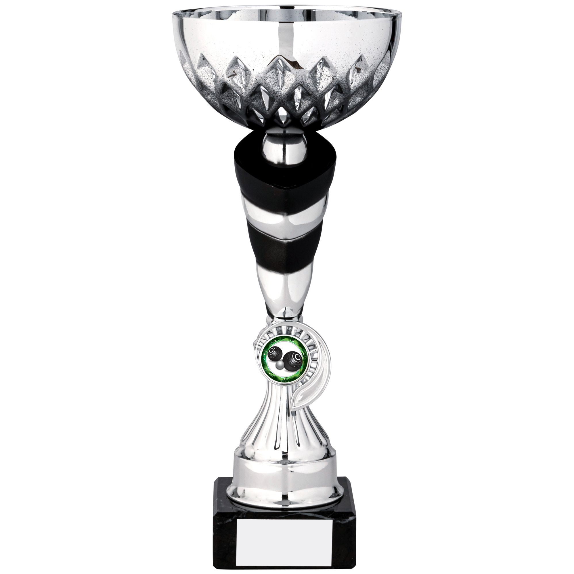 Chevron Riser Silver Cup Black - A0410 | Impact Trophies