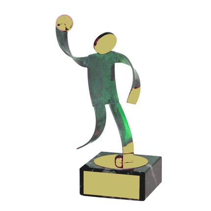Handball Green Figure Handmade Metal Trophy - 600 BN | Impact Trophies
