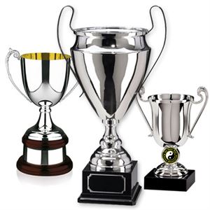 Stunning SILVER & BLUE 3 sizes Multisport Award Nemesis Cup FREE Engraving