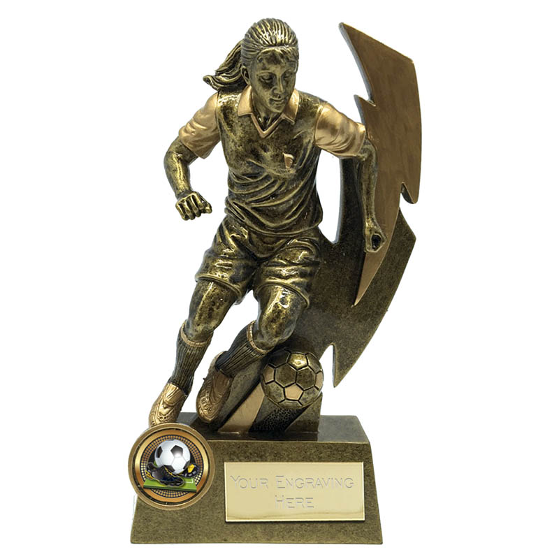 Gold Flash Female Footballer Trophy - A1855