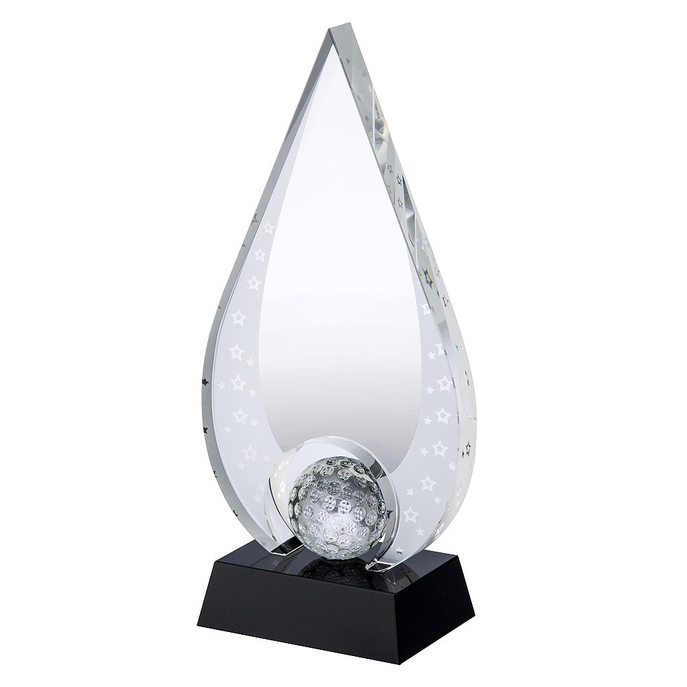 Flame Clear & Black Crystal Golf Award - AC188