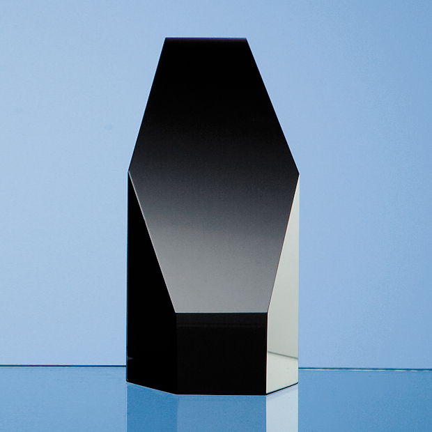 Onyx Black Optical Crystal Hexagon Award - SY2031