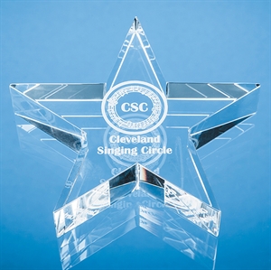 Optical Crystal Star Paperweight - SY5117