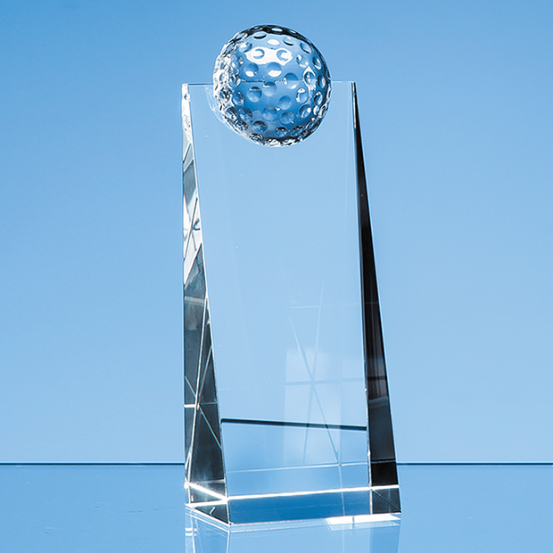 Optical Crystal Golf Ball Rectangle Award - SY5107