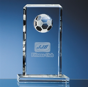 Optical Crystal Football Rectangle Award - SY1036