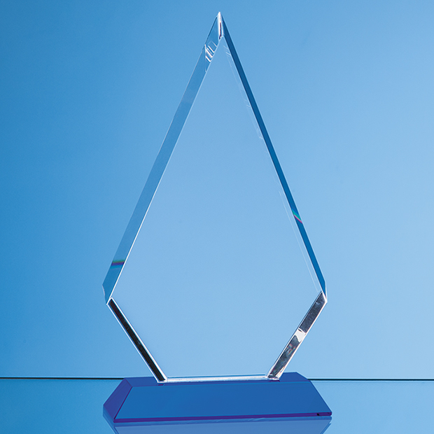 Optical Crystal Facet Diamond Award on an Sapphire Blue Base - SY7036
