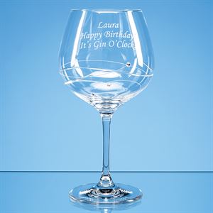 Diamonte Gin Glass with Spiral Design Cutting - SL624