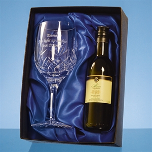 Blenheim Single Goblet Gift Set with a 18.7cl Bottle of White Wine - PB205