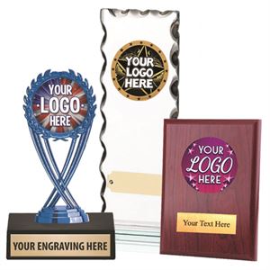 Curling Insert Trophies with Your Logo