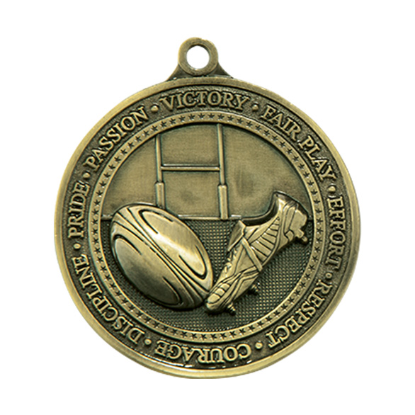 Gold Olympia Rugby Medal  (size: 60mm) - MM17085G