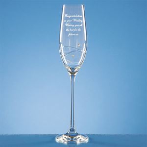 Diamante Champagne Flute with Spiral Design Cutting - SL212