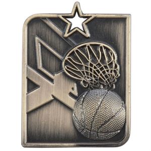 Gold Centurion Star Basketball Medal  (size: 53mm x 40mm) - MM15012G