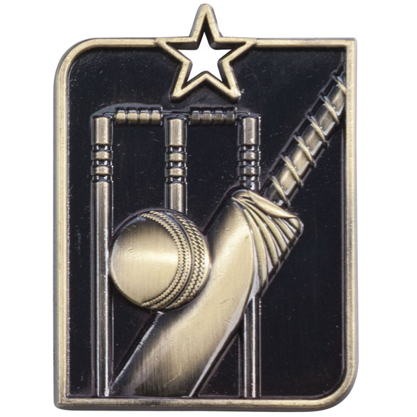 Gold Centurion Star Cricket Medal (size: 53mm x 40mm) - MM15009G
