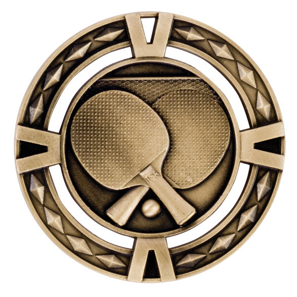 Gold V-Tech Table Tennis Medal (size: 60mm) - MM1038G