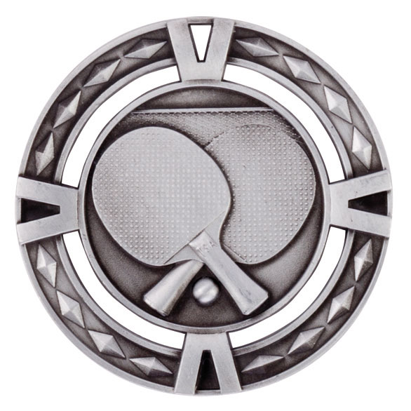 Silver V-Tech Table Tennis Medal (size: 60mm) - MM1038S