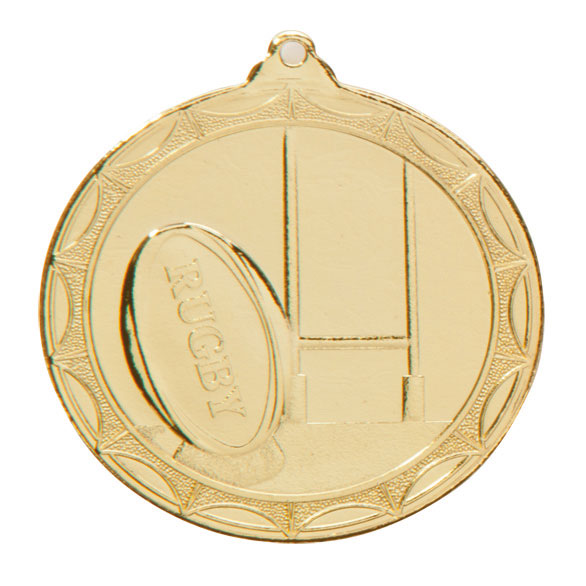 Gold Cascade Rugby Medal (size: 50mm) - MM2016G
