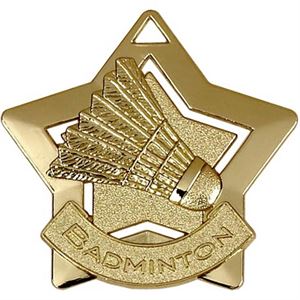 Gold Mini Star Badminton Medal (size: 60mm) - AM720G