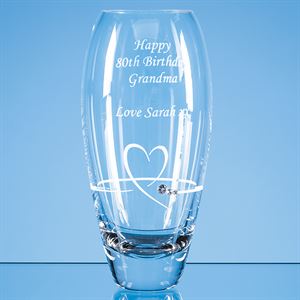Diamante Petit Vase with Heart Design - SL603