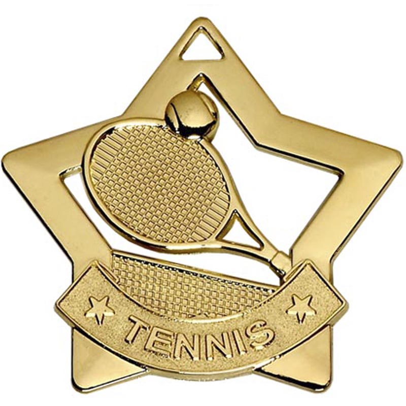Gold Mini Star Tennis Medal (size: 60mm) - AM727G