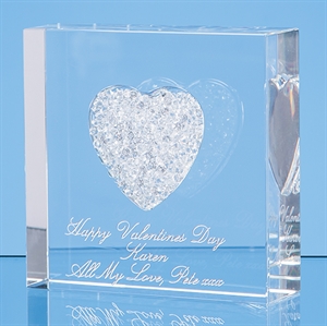 White Diamante Heart Paperweight - EUR168