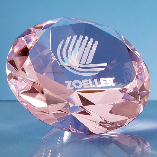 Optical Crystal Pink Diamond Paperweight - SY4013