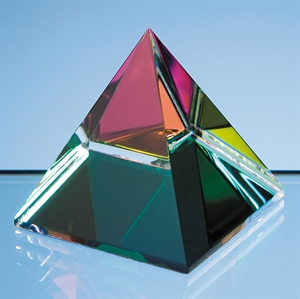 Coloured Optical Crystal 4 Sided Pyramid - JG39