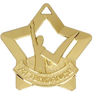 Gold Mini Star Attendance Medal (size: 60mm) - AM733G
