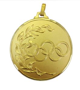 Gold Faceted Olympic Medal  (size: 52mm) - 222/52G