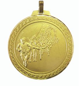 Gold Faceted Marathon Medal (size: 70mm) - 116F/70G