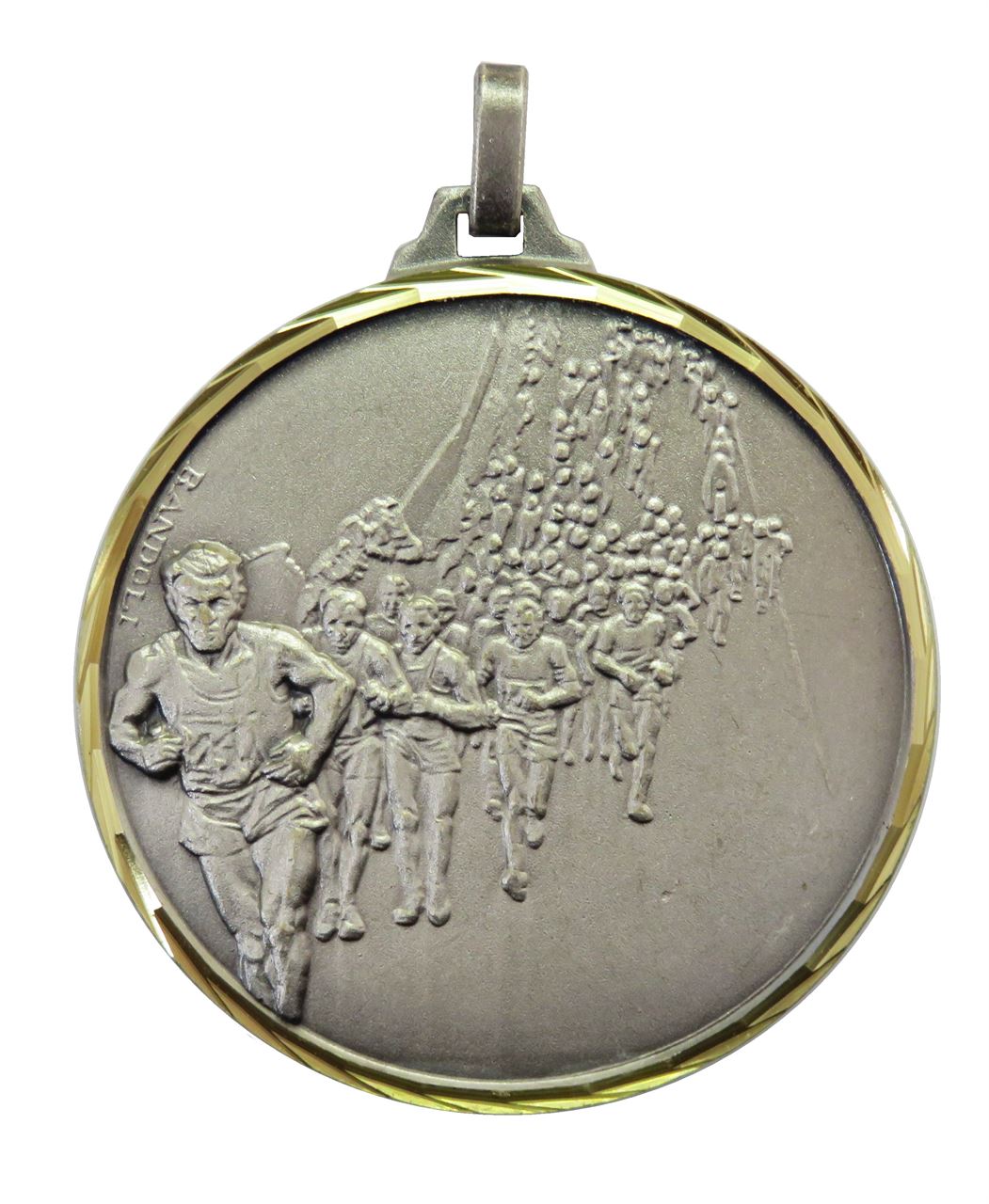 Silver Faceted Marathon Medal (size: 52mm) - 116F/52S