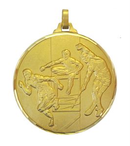 Gold Faceted Track & Field Medal (size: 52mm) - 100/52G