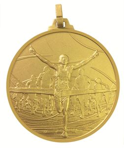 Gold Faceted Winning Runner Medal (size: 52mm) - 438/52G