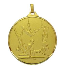Gold Faceted Male Gymnastics Medal (size: 52mm) - 413/52G