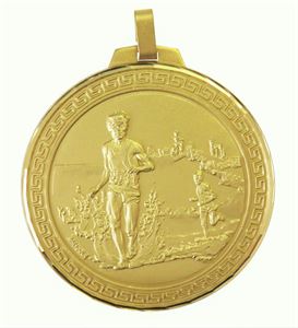 Gold Faceted Cross Country Medal (size: 70mm) - 114/70G
