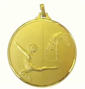 Gold Faceted Gymnastics Medal (size: 42mm and 52mm) - 212F