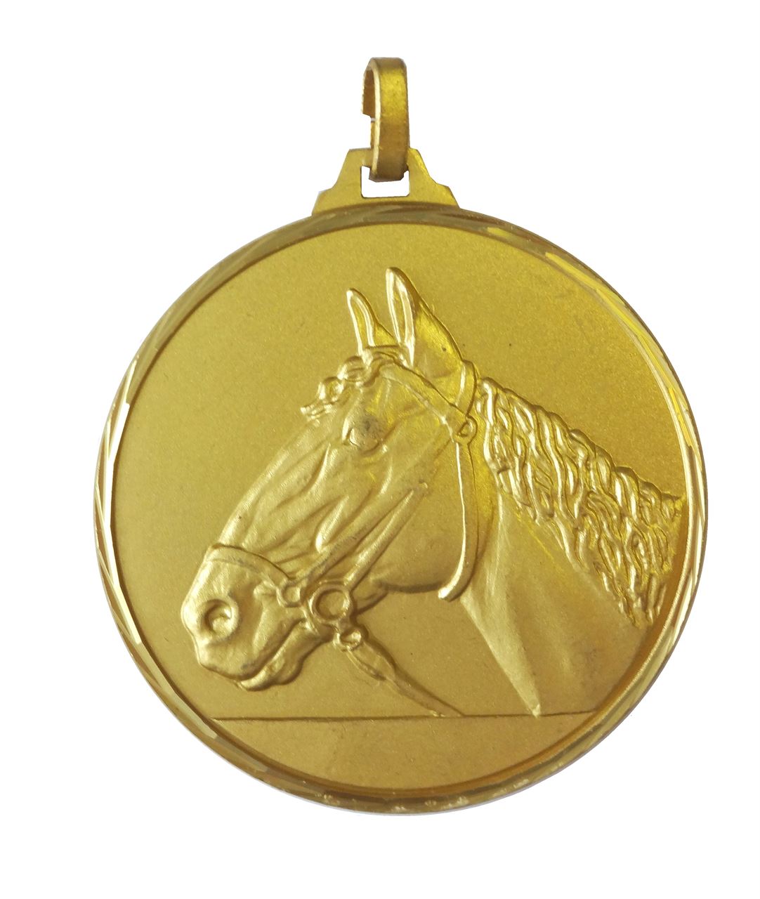 Gold Faceted Horse Medal (size: 42mm and 52mm) - 230F