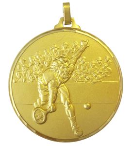 Gold Faceted Male Tennis Player Medal (size: 52mm) - 321/52G